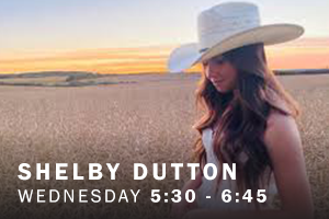 Shelby Dutton. Wednesday, 5:30 pm - 6:45 pm.